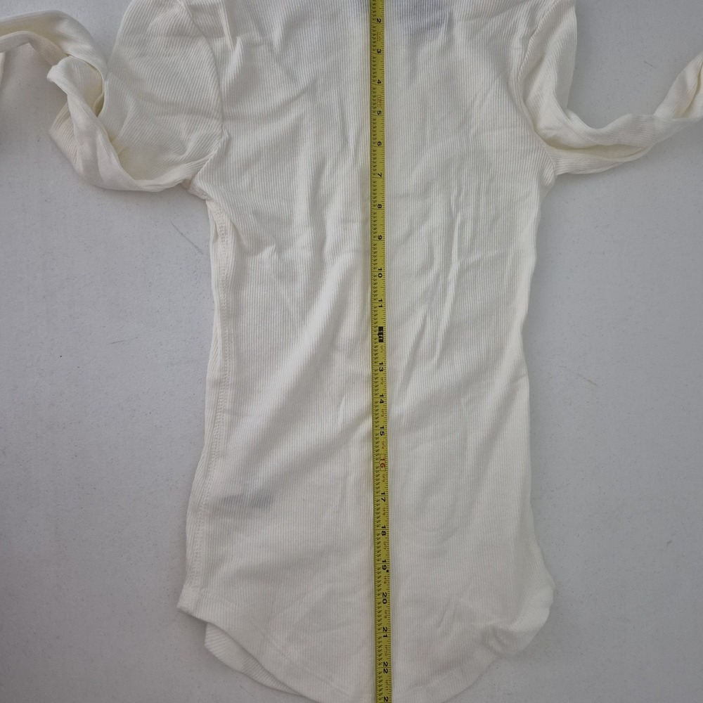 Wild Fable Top Womens XS Cream Ribbed V Neck Long Sleeve Pullover New - Picture 7 of 8